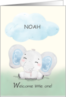 Welcome to the Family New Baby Boy Cute Elephant card