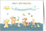 Baby Boy Parade of Animals from Group Personalize Parents Name card