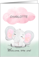 Welcome to the Family New Baby Girl Cute Elephant card