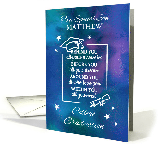Son Personalize College Graduation Quote card (1914342)