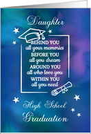 Daughter High School Graduation Quote with Watercolor Background card