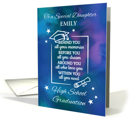 Daughter Personalize High School Graduation Quote card (1914348)