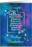 Daughter College Graduation Quote Watercolor Background card
