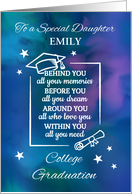 Daughter Personalize College Graduation Quote card