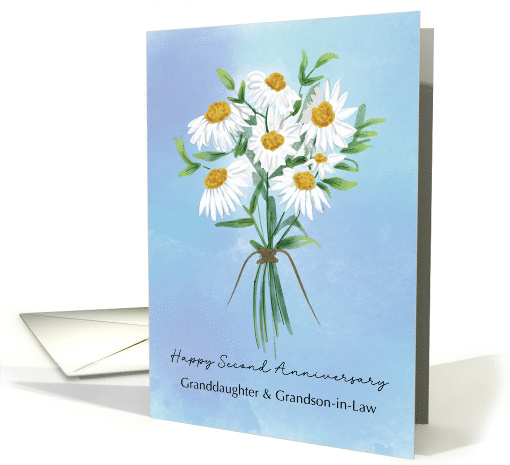Granddaughter Grandson in Law Second Anniversary Blessing Daisies card