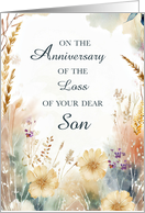 Anniversary of the Loss of Son With Wildflowers card