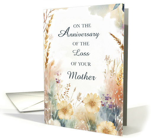 Anniversary of the Loss of Mother With Wildflowers card (1914688)