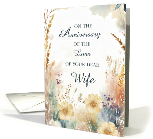 Anniversary of the Loss of Wife With Wildflowers card (1914692)