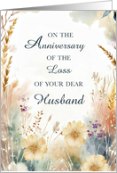 Anniversary of the Loss of Husband With Wildflowers card