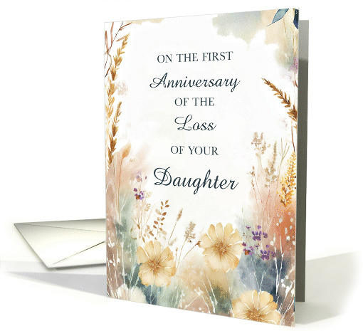First Anniversary of the Loss of Daughter With Wildflowers card