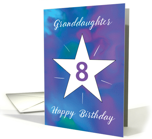 Granddaughter 8th Birthday White Shining Star card (1915220)