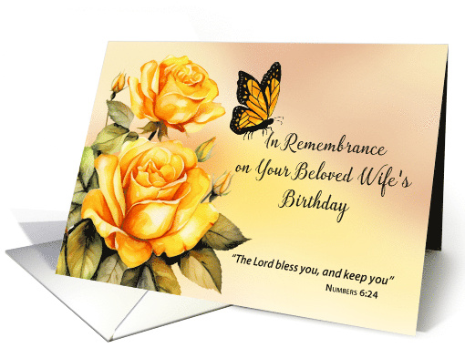 Wife in Remembrance on Her Birthday Religious Yellow... (1915370)