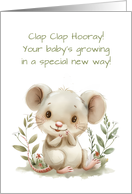 Babys First Milestone Cute Mouse Clapping card