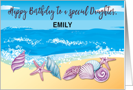 Grown Daughter Birthday Personalized With Seashells on Beach card
