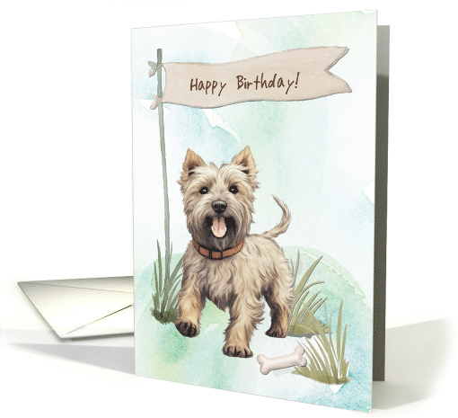 Glen of Imaal Terrier Dog Outdoors Under Birthday Sign card (1917748)
