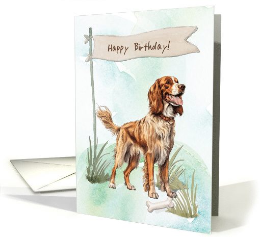 Harrier Breed Dog Outdoors Under Birthday Sign card (1917756)