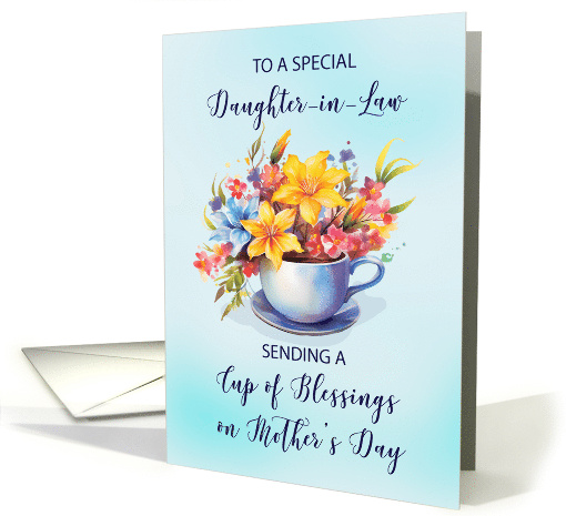 Daughter in Law Cup of Blessings and Flowers Mothers Day... (1918192)