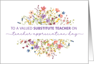 Substitute Teacher Appreciation Surrounded by Delicate Wildflowers card