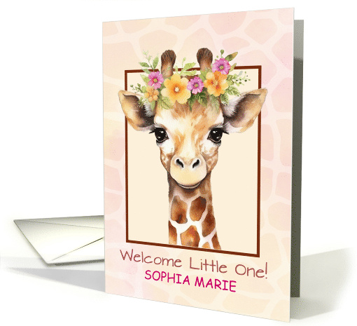 Welcome Baby Girl Personalize Sweet Safari Jungle Giraffe... (1919042)