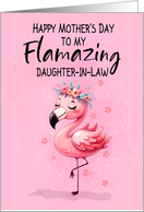 Daughter in Law Mothers Day with Flamingo Fabulous and Fun card