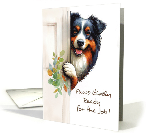Take Dog To Work Day Funny Peeking Dog Around Door card (1919706)