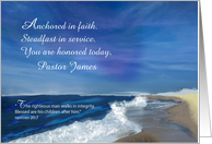 Pastor Custom Name Religious Father’s Day Ocean Faith card