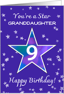 Granddaughter 9th Birthday Shining Star in Vibrant Purple card