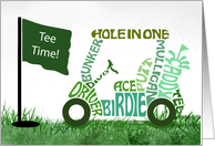 Business For Anyone Birthday Tee Time Golf Cart in Words card