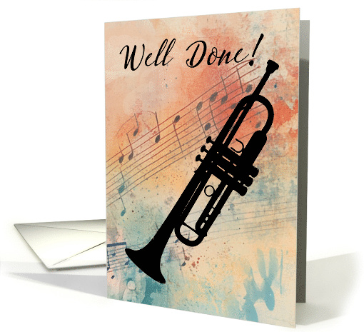 Trumpet Music Performance Congratulations Watercolor Background card
