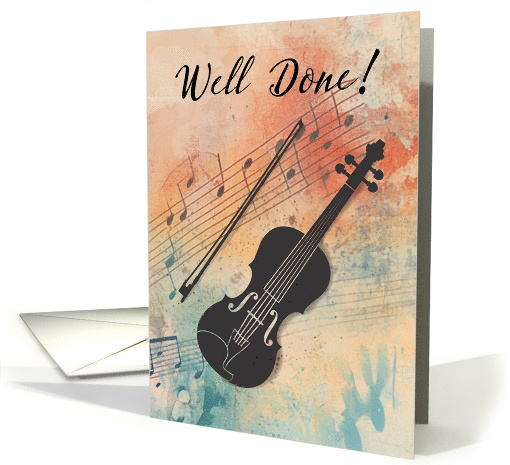 Violin Music Performance Congratulations Watercolor Background card