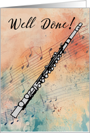 Flute Music Performance Congratulations Watercolor Background card