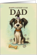 Funny Father’s Day to Dad with Quirky Cute Dog card