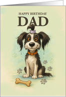 Dad Funny Birthday with Quirky Cute Dog card