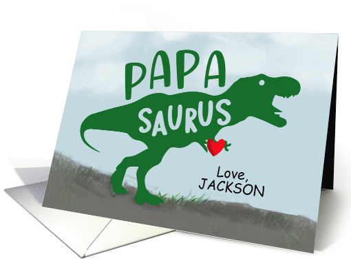 Fathers Day Dinosaur Papa Saurus Custom Name card (1923182)