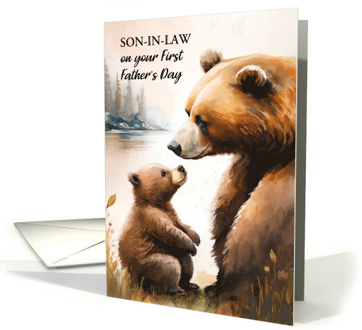 First Father's Day Papa Baby Bear Custom Relationship Son in Law card