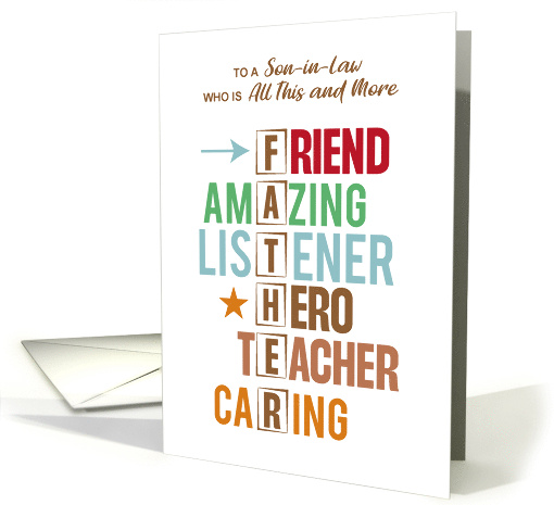 Son Father's Day with Bold Modern Design Words card (1923476)
