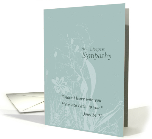 Religious Seafoam Teal Soft Organic Flower Sympathy card (1924114)