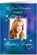 Daughter Photo Custom Name Master’s Degree Graduation Quote card