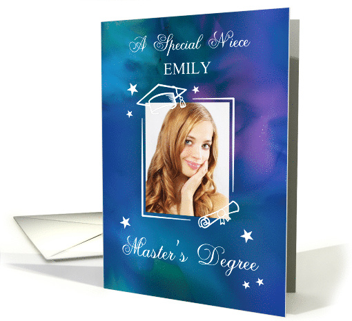 Niece Photo Custom Name Master's Degree Graduation card (1924704)