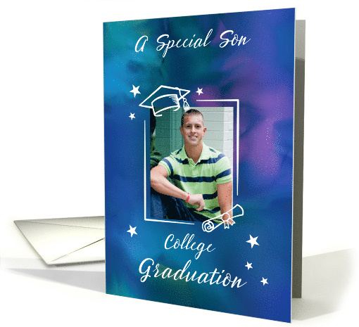 Son Custom Photo and Name College Graduation Quote card (1924724)