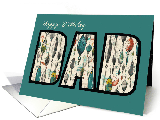 Fishing Dad Birthday With Lures in DAD card (1924744)