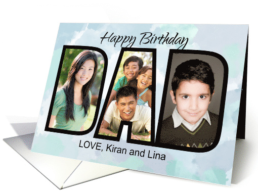 Birthday DAD 3 Photos Personalize Names from All Of Us card (1924746)