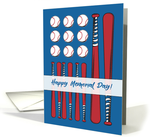 Memorial Day Baseball Flag Red White Blue card (1925268)