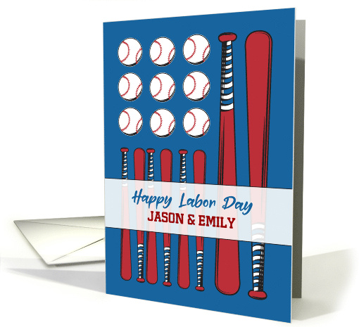 Fourth of July Personalized Baseball Flag Red White Blue card