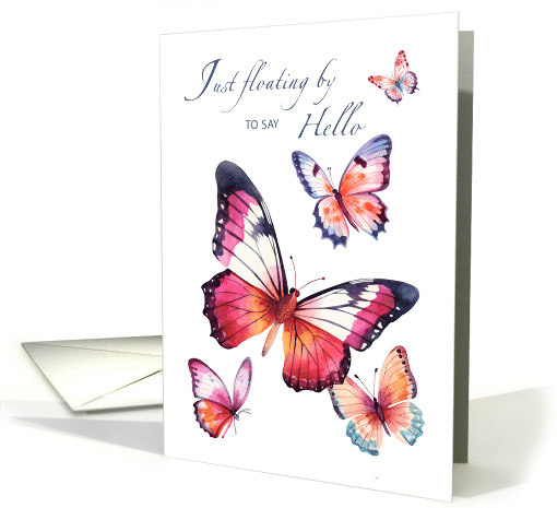 Hello Thinking of You with Watercolor Butterflies card (1925766)