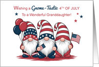 For Granddaughter Fourth of July Cute Patriotic Gnomes card