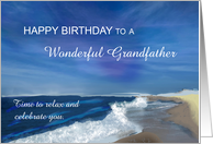 Grandfather Birthday in Ocean Scene with Gentle Waves card