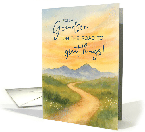 Grandson Heartfelt Off to College Mountain Path card (1928752)