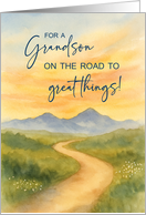 Grandson Heartfelt Off to College Mountain Path card