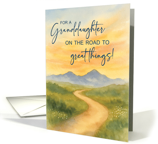 Granddaughter Heartfelt Off to College Mountain Path card (1928756)